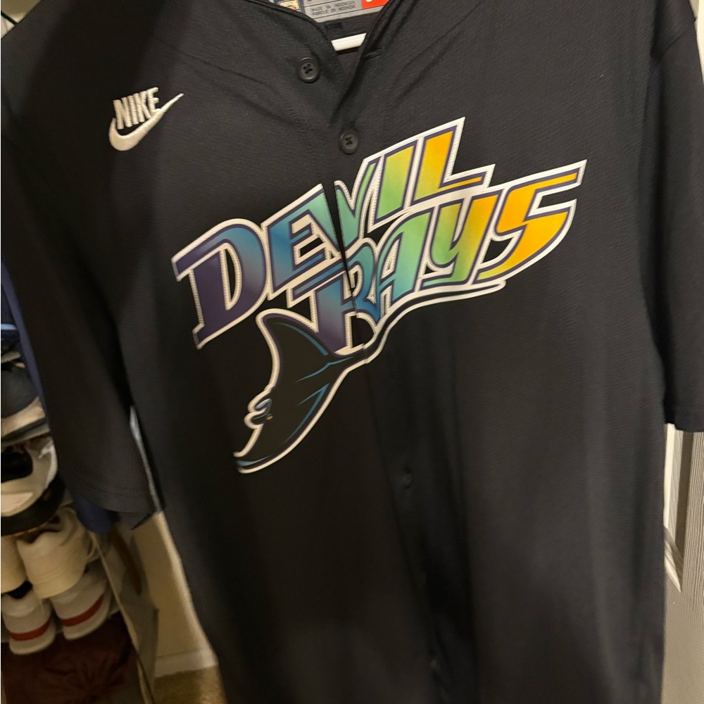 Nike Black Devil Rays Jersey (Junior Caminero)
